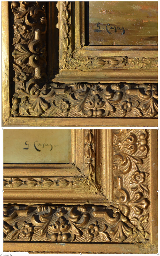 ILLEGIBLY signed, European pair paintings of 19 century